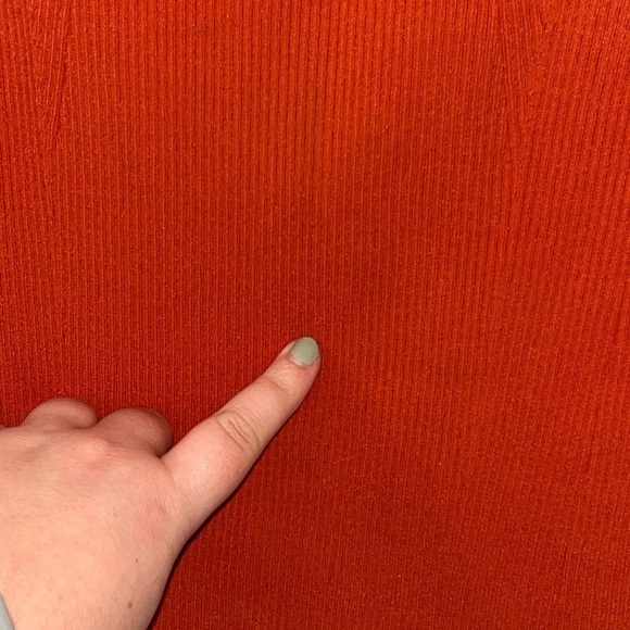 VERONICA BEARD Orange Derick Ribbed Off Shoulder Blouse Size Small - Picture 9 of 13